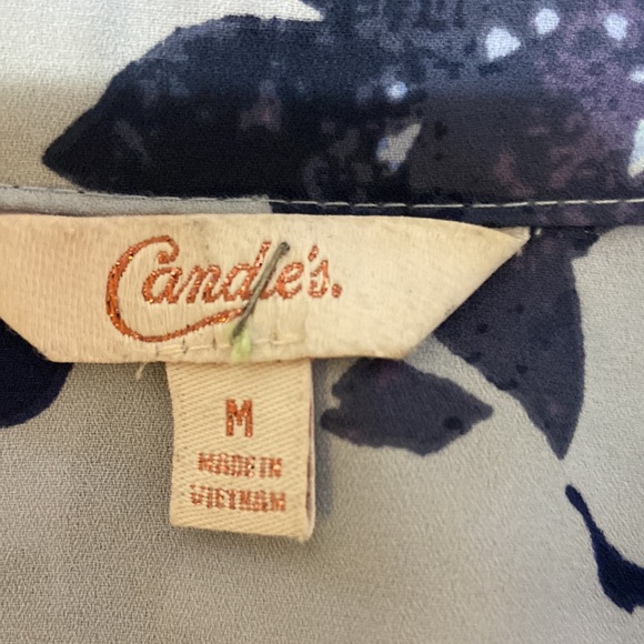 Vintage Candies Semi Sheer Blouse w/Rollup Sleeves Sheer drop waist long sleeve - Picture 8 of 8